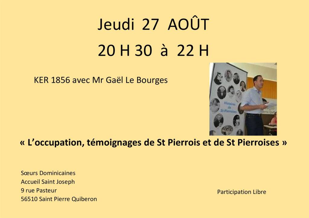 Conférence de Ker1856 : "L'occupation, témoignages de St-Pierroises et St-Pierrois"