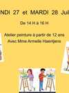 LUNDI 27 et MARDI 28 Juillet atelier peinture