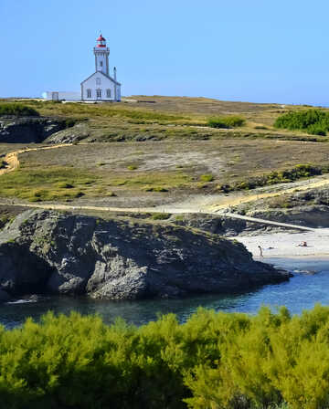 La pointe des poulains à Belle île en Mer en Bretagne sud, Morbihan 