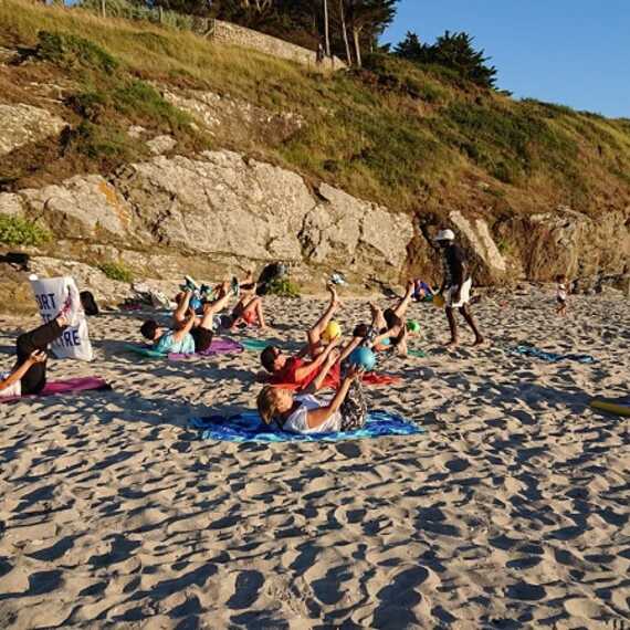 Sport été bien être, Pilates, stretching, gym sur la plage du men du à La Trinité-sur-Mer