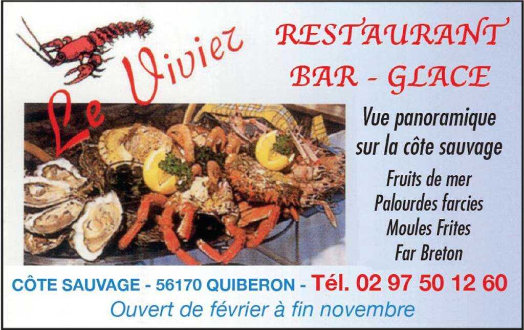 Restaurants à QUIBERON | Bar Restaurant Le Vivier - Fruits de mer