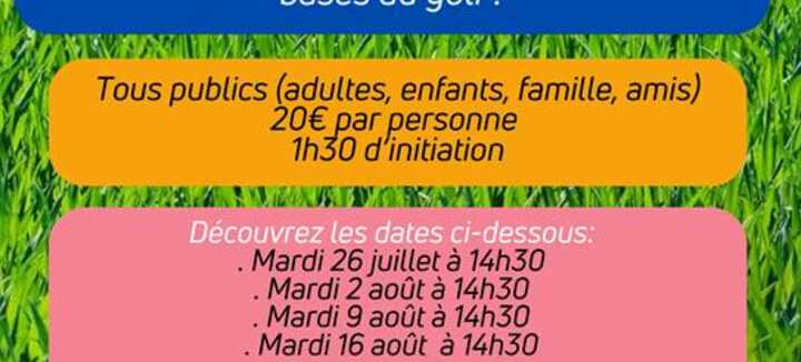 Stages découvertes de golf pour débutants Stages découvertes de golf pour débutants
