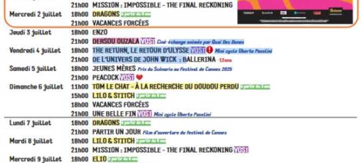 Programmation du cinéma : La Rivière Programmation du cinéma : La Rivière