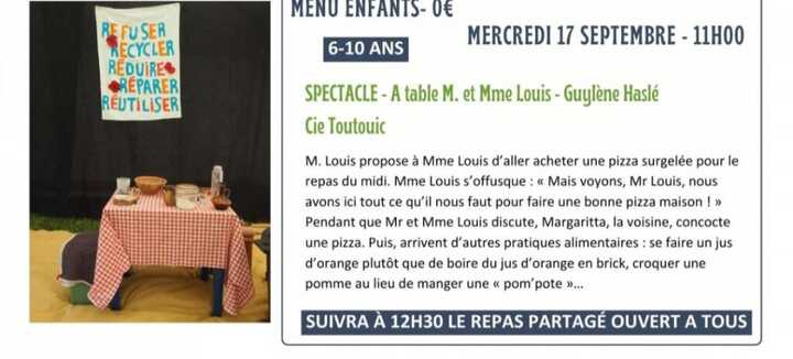 Spectacle "A table M. et Mme Louis" Spectacle "A table M. et Mme Louis"