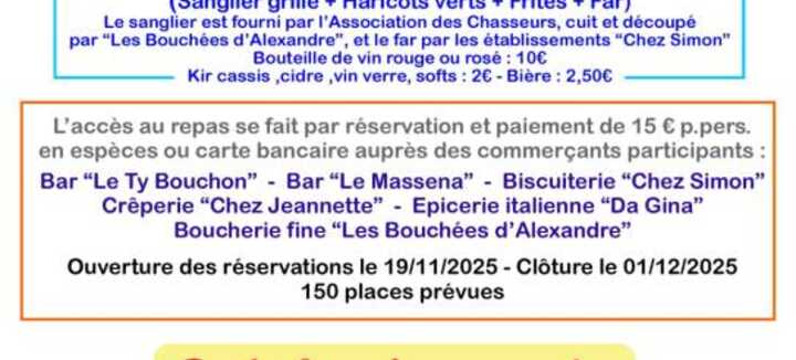 Téléthon 2025 : Repas et Soirée dansante