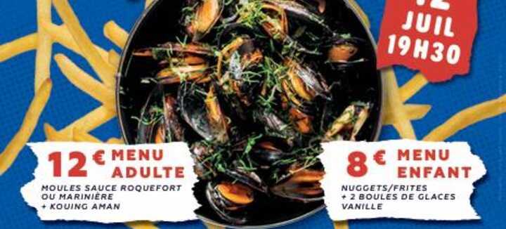 Soiréen festive moules frites