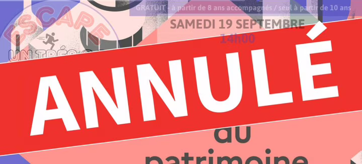 Un escape game pour les Journées Européennes du Patrimoine : ANNULE le 11 09 2026
