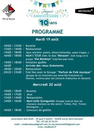 Programme Les 10 ans de Mod Kozh