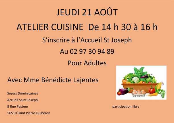 JEUDI 21 AOUT. 2025 ATELIER CUISINE