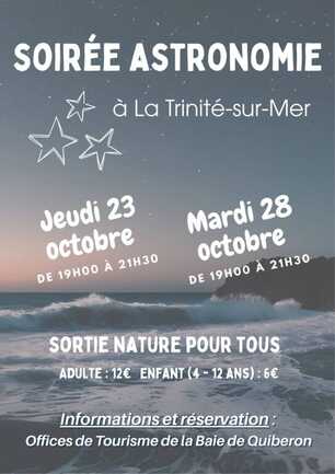 Soirée astronomie et observation de la nature au coucher du soleil