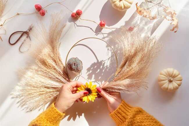 Couronne fleurs sechées