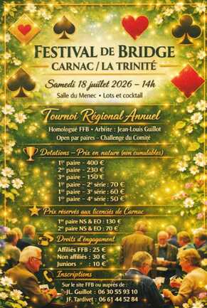 18 juillet _Festival de bridge_ CARNAC
