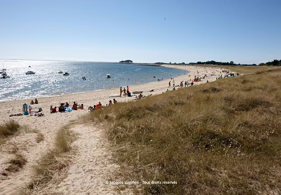 plage-camping-Falaise-locmariaquer-morbihan-bretagne-sud